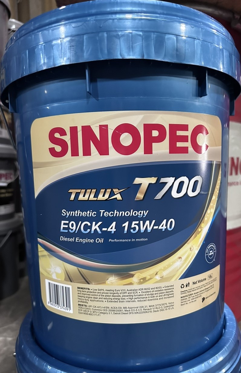 Nhớt động cơ diesel Sinopec Tulux T700 CK-4 15W-40